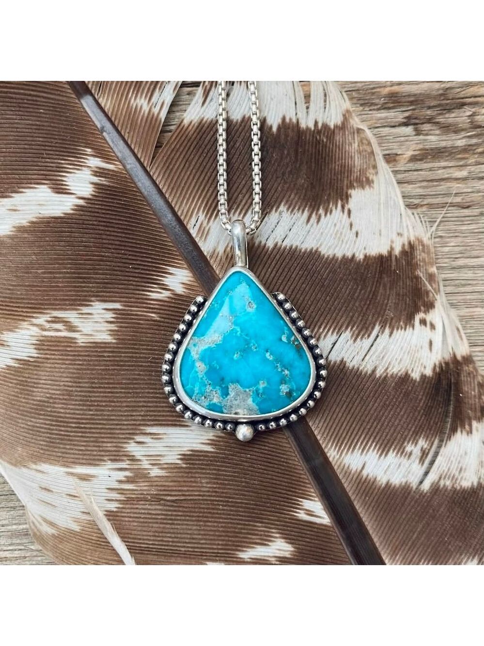 Whitewater Turquoise Teardrop Pendant Necklace